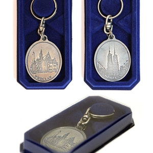 Wroclaw - silver plated, patina coated keyring coming in an elegant box.