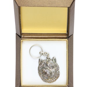NEW, Cairn Terrier, dog keyring, key holder, in casket, limited edition, ArtDog . Dog keyring for dog lovers