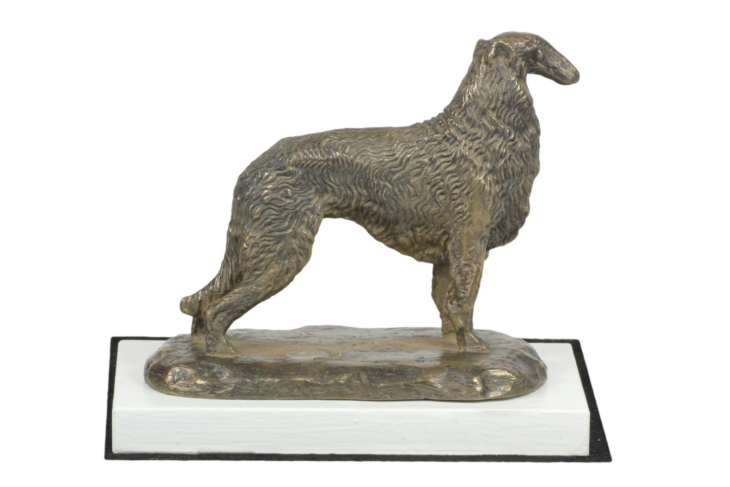 ボルゾイ、ホワイト 犬木製ベース彫像、限定版、ArtDog - Etsy 日本