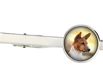 Basenji. Tie clip for dog lovers. Photo jewellery. Men's jewellery. Handmade