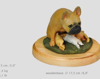 French Bulldog, dog woodenbase statue, painted, limited edition, make your own statue, ArtDog