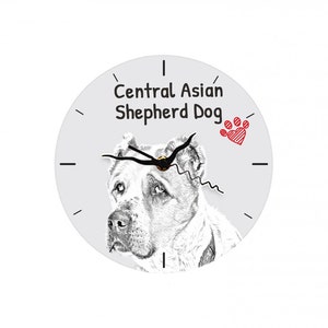 Central Asian Shepherd Dog, Free standing MDF floor clock with an image of a dog.
