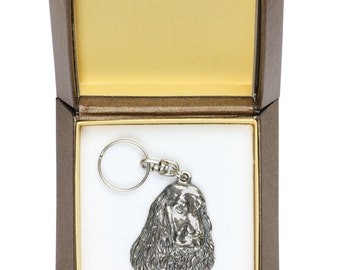 NEW, English Cocker Spaniel, dog keyring, key holder, in casket, limited edition, ArtDog . Dog keyring for dog lovers