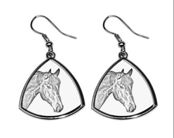 Bay , collection of earrings with images of purebred horses, unique gift. Collection!