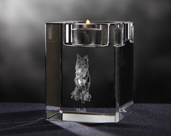 Mudi - crystal candlestick with dog, souvenir, decoration, limited edition, Collection