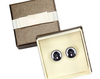 Newfoundland. Cufflinks with box for dog lovers. Photo jewellery. Men's jewellery. Handmade