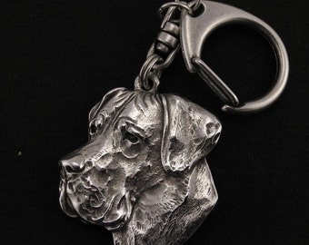 Deutsche Dogge (uncropped), Great Dane, dog keyring, keychain, limited edition, ArtDog . Dog keyring for dog lovers