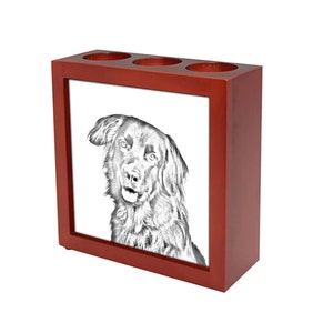 Hovawart - Wooden stand for candles/pens with the image of a dog ! NEW COLLECTION!