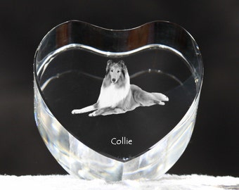 Collie, crystal heart with dog, souvenir, decoration, limited edition, Collection