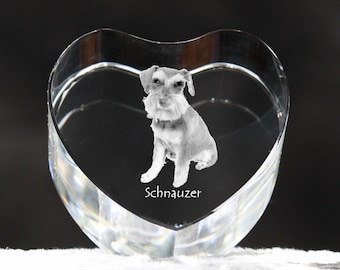 Schnauzer, crystal heart with dog, souvenir, decoration, limited edition, Collection