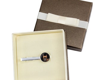 Boxer. Tie clip with box for dog lovers. Photo jewellery. Men's jewellery. Handmade