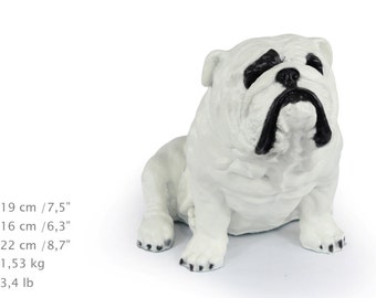 English Bulldog, color, dog sitting statue, limited edition, ArtDog