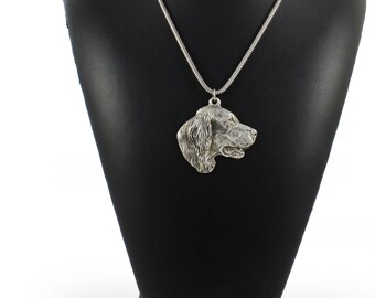 NEW, Setter, dog necklace, silver cord 925, limited edition, ArtDog