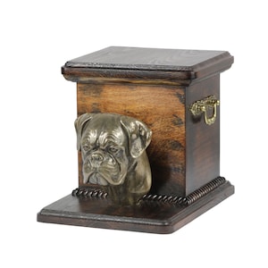 Urn für Hunde Asche mit einer stehenden Statue - Deutsche Boxer , ART-DOG