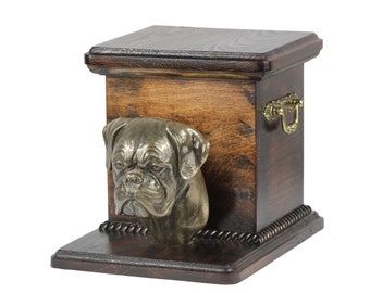 Urn for dog’s ashes with a standing statue -Boxer, ART-DOG