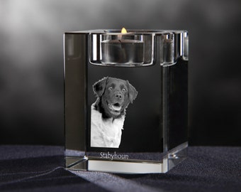 Stabyhoun - crystal candlestick with dog, souvenir, decoration, limited edition, Collection