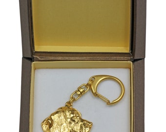 NEW, Beagle, millesimal fineness 999, dog keyring, in casket, keychain, limited edition, ArtDog . Dog keyring for dog lovers