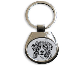 Bernese Mountain Dog - NEW collection of keyrings with images of purebred dogs, unique gift, sublimation . Dog keyring for dog lovers