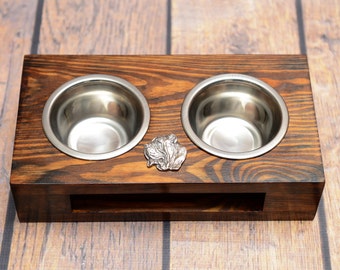 A dog’s bowls with a relief from ARTDOG collection - Neapolitan Mastiff