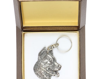NEW, Beauceron, dog keyring, key holder, in casket, limited edition, ArtDog . Dog keyring for dog lovers