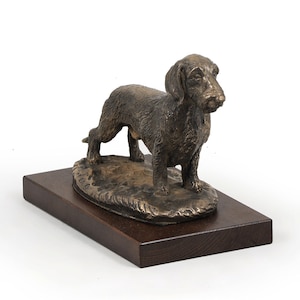Dachshund (wirehaired), dog wooden base statue, limited edition, ArtDog