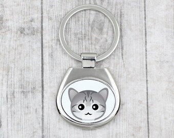 A key pendant with Egyptian Mau cat. A new collection with the cute Art-dog cat