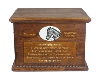 Paso Fino Big Urn for Horse Ashes, Personalized Memorial with photo, Custom horse urn, Horse Memorial, Big urn for horse