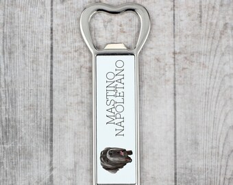 A beer bottle opener with a Neapolitan Mastiff  dog. A new collection with the geometric dog