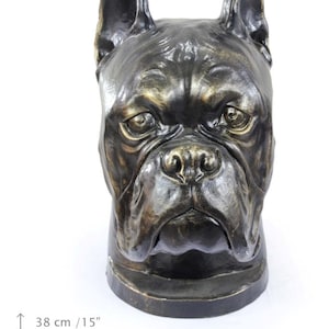 Urn for dog ashes - Boxer cropped statue. ArtDog Collection Cremation box, Custom urn.