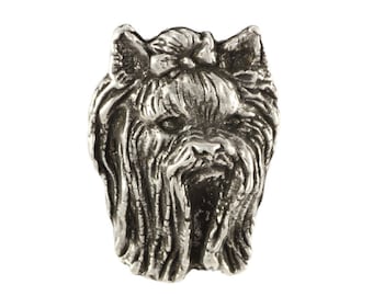 Yorkshire Terrier head, dog pin, limited edition, ArtDog