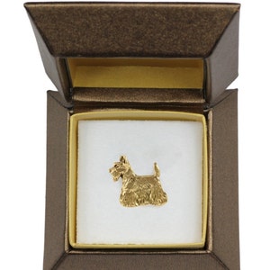 NEW, Scottish Terrier, dog pin, in casket, gold plated, limited edition, ArtDog