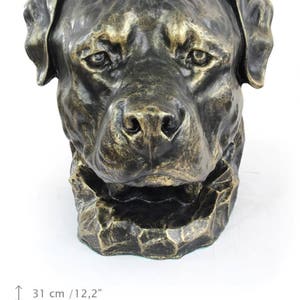 Urn for dog ashes - Rottweiler statue. ArtDog Collection Cremation box, Custom urn.