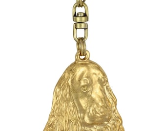 English Cocker Spaniel, millesimal fineness 999, dog keyring, keychain, limited edition, ArtDog . Dog keyring for dog lovers