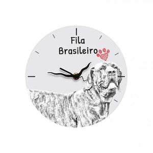 Brazilian Mastiff, Free standing MDF floor clock with an image of a dog.