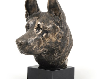 German Shepherd, dog marble statue, limited edition, ArtDog. Made of cold cast bronze. Perfect gift. Limited edition