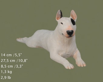 Bull Terrier, dog lying statue, painted, limited edition, make your own statue, ArtDog