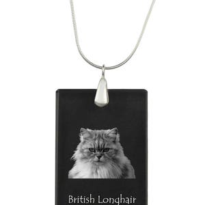British longhair, cat Crystal Pendant, SIlver Necklace 925, High Quality, Exceptional Gift, Collection!
