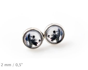 Bedlington Terrier. Pet in your ear. Earrings. Photojewelry. Handmade.