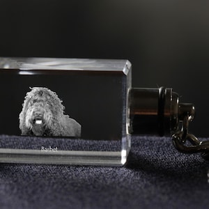 Barbet , Dog Crystal Keyring, Keychain, High Quality, Exceptional Gift . Dog keyring for dog lovers