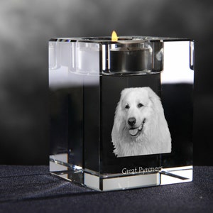 Chien de montagne des Pyrénées, lustre en cristal avec un chien, souvenir, décoration, édition limitée, ArtDog image 2