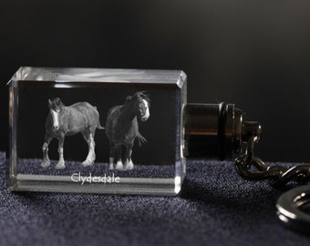 Clydesdale, Horse Crystal Keyring, Keychain, High Quality, Exceptional Gift