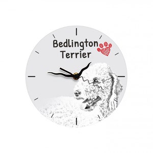 Bedlington Terrier, Free standing MDF floor clock with an image of a dog.