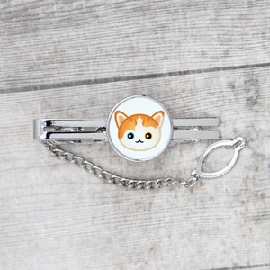 A tie pin with a Turkish Van. Men’s jewelry. A new collection with the cute Art-dog cat