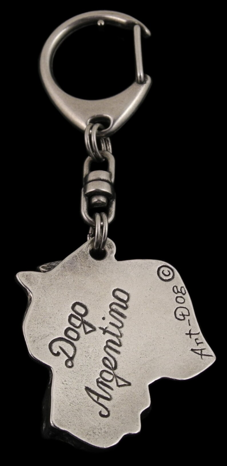 NEW Dogo Argentino ELEGANCE set limited edition ArtDog Dog keyring for dog lovers dog keyring and necklace in casket
