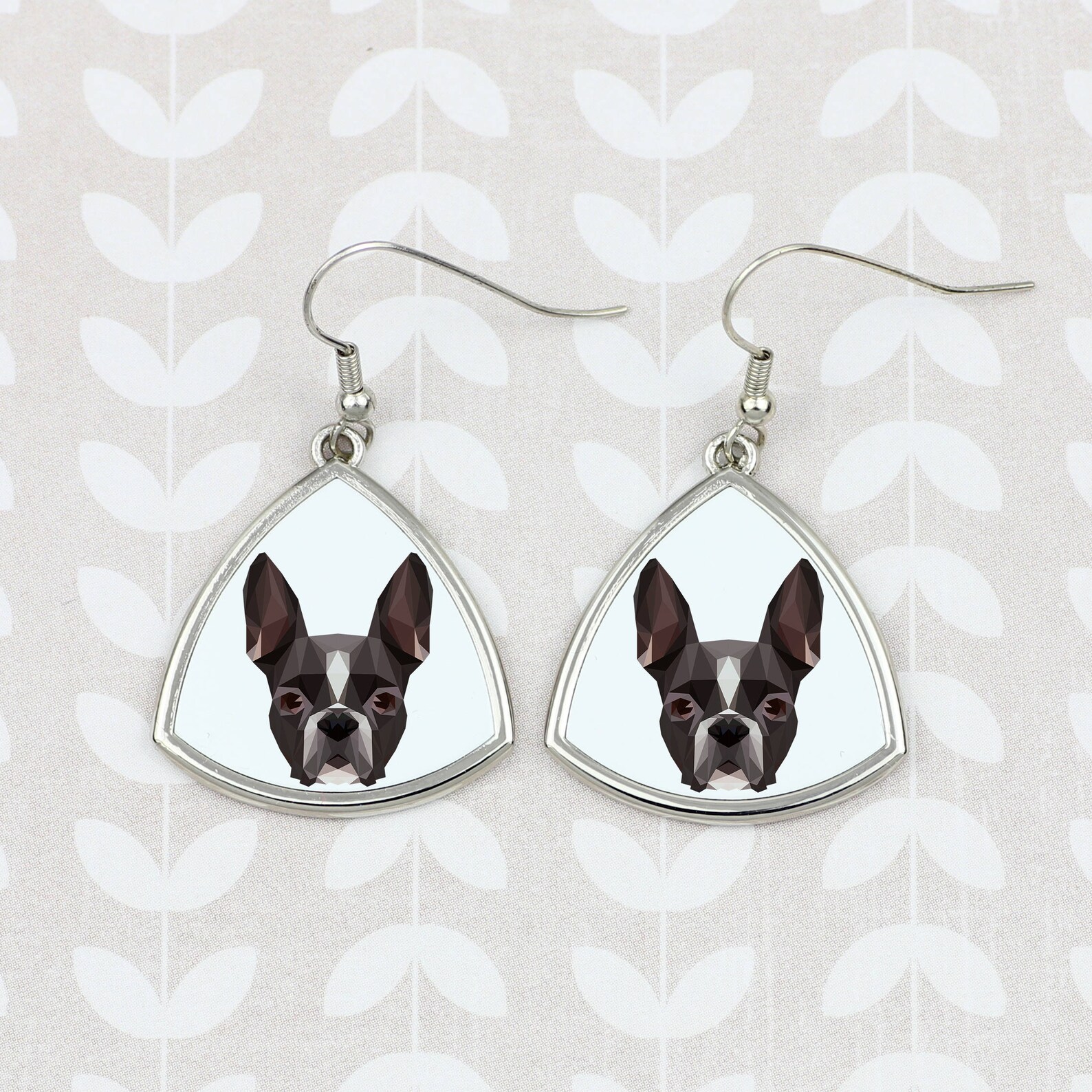 Earrings With a Boston Terrier Dog. A New Collection With the Etsy