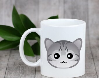 Enjoying a cup with my cat Egyptian Mau - a mug with a cute cat