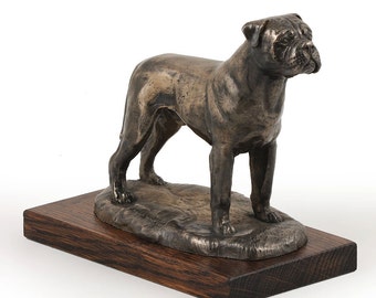 Bullmastiff, dog wooden base statue, limited edition, ArtDog