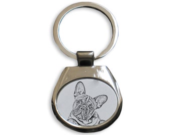 French Bulldog - NEW collection of keyrings with images of purebred dogs, unique gift, sublimation . Dog keyring for dog lovers