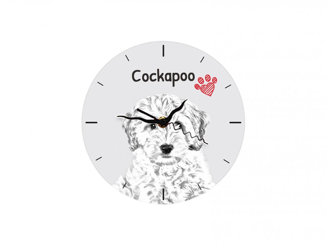 Cockapoo Free Standing MDF Floor Clock With an Image of a Etsy