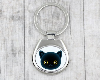 A key pendant with Bombay cat. A new collection with the cute Art-dog cat